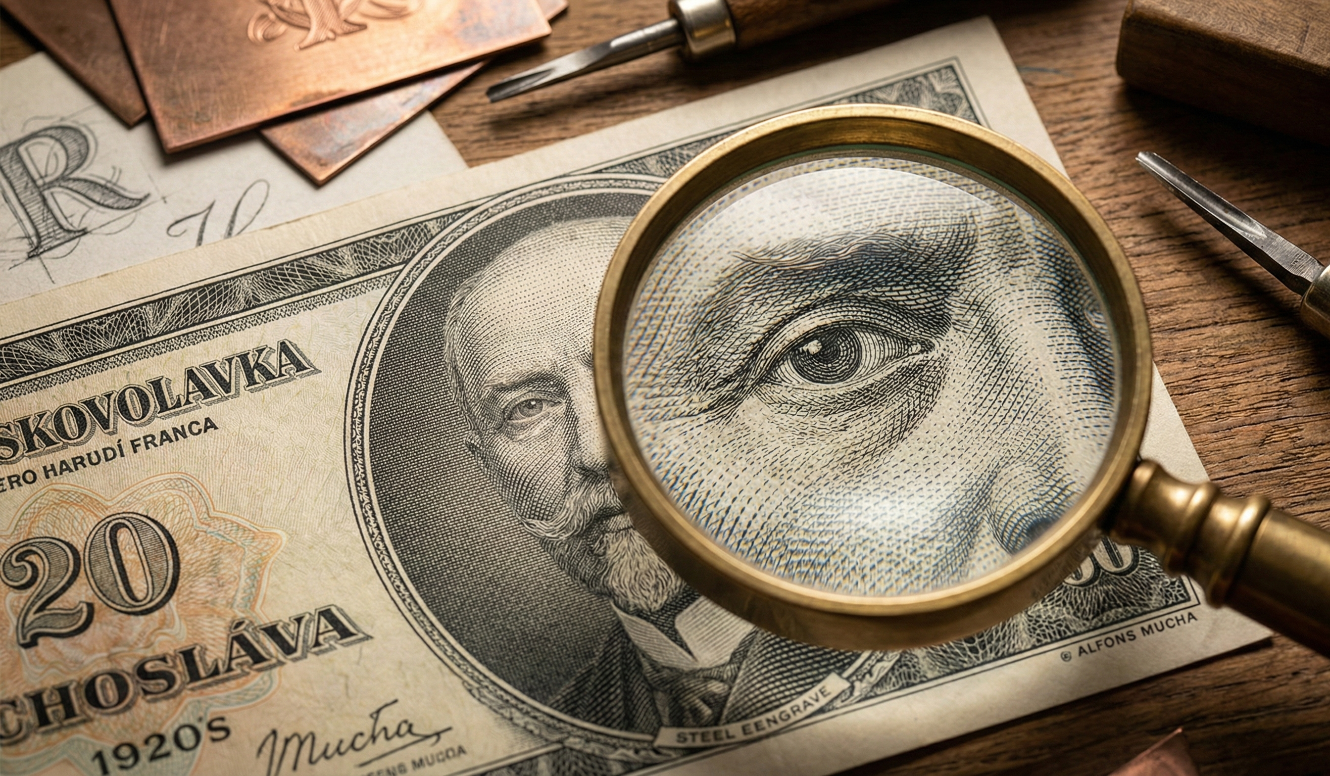 V rytmu oceli: Zapomenuté umění rytců, kteří dali tvář našim bankovkám