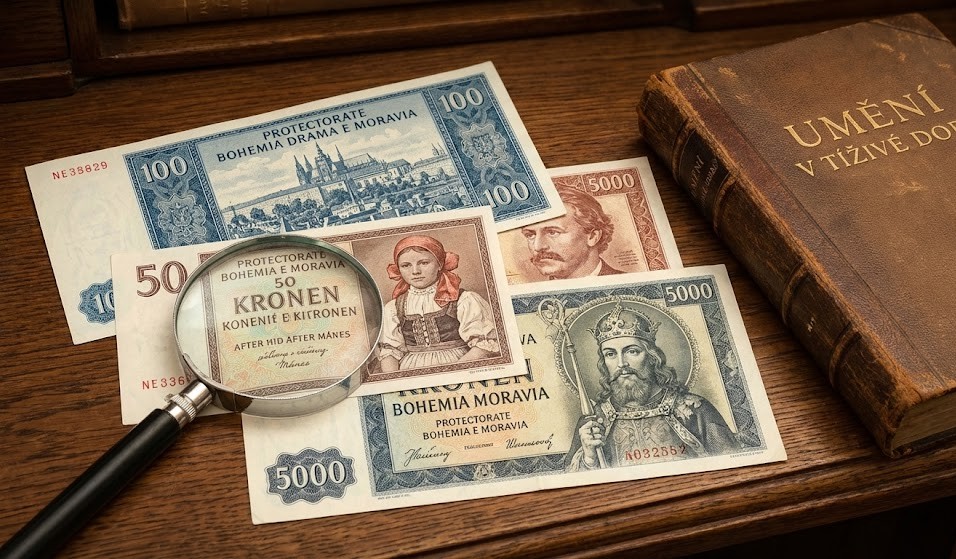 Temná historie, nádherné rytiny: Proč sbírat bankovky z Protektorátu?