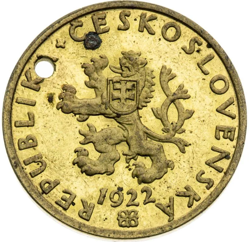 20 Haléřů – Zkušební ražba (Mosaz) - líc