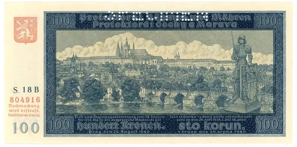 100 Korun 1940 – Hradčany a rytíř Bruncvík