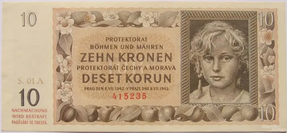 10 Korun 1942 – Dívka
