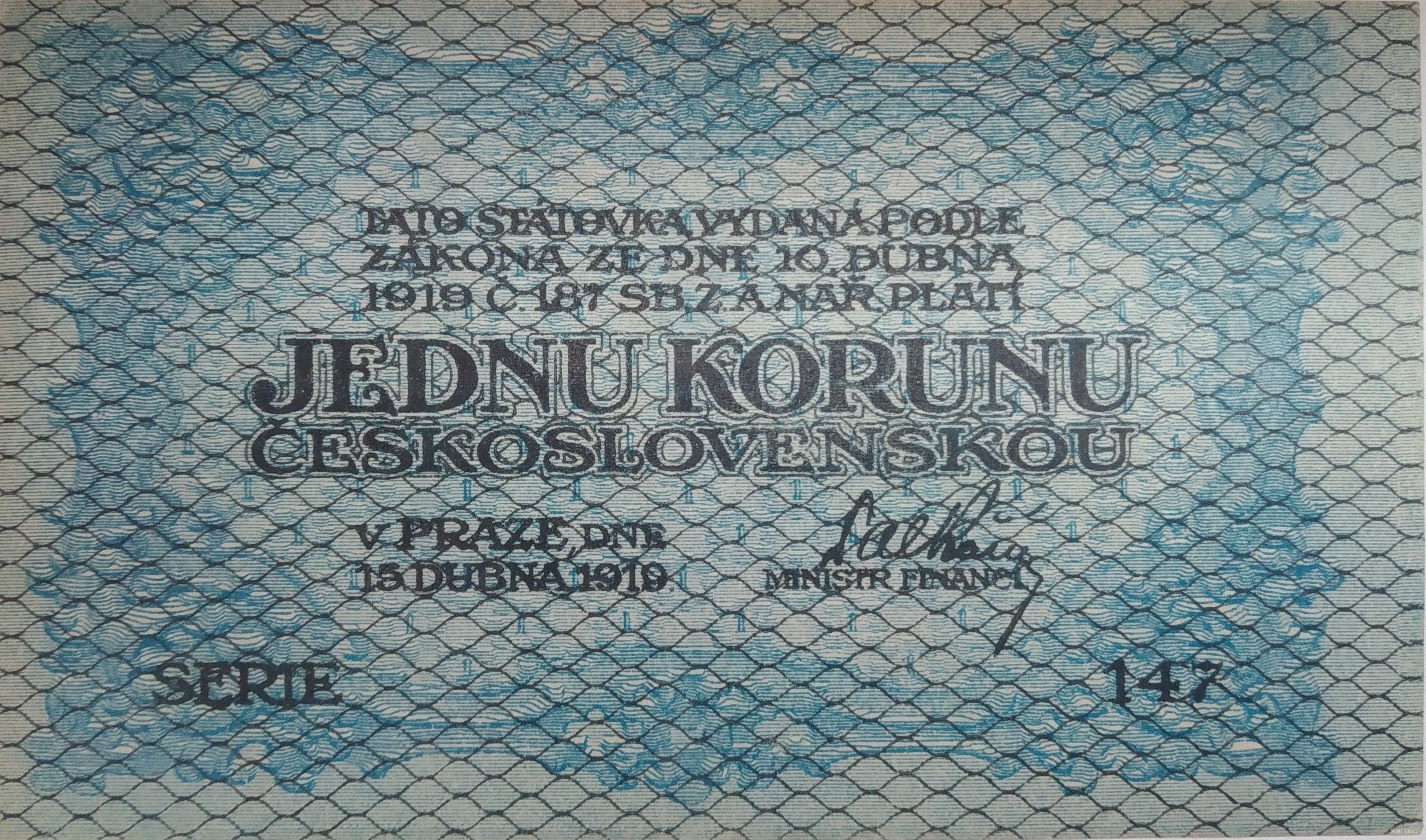 1 Kč – I. Emise (Státovka)