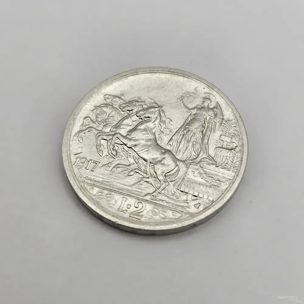 Itálie 2 Lira 1917 - Quadriga Briosa