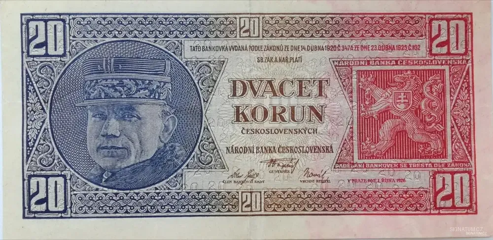 20 Kč – M. R. Štefánik & Alois Rašín