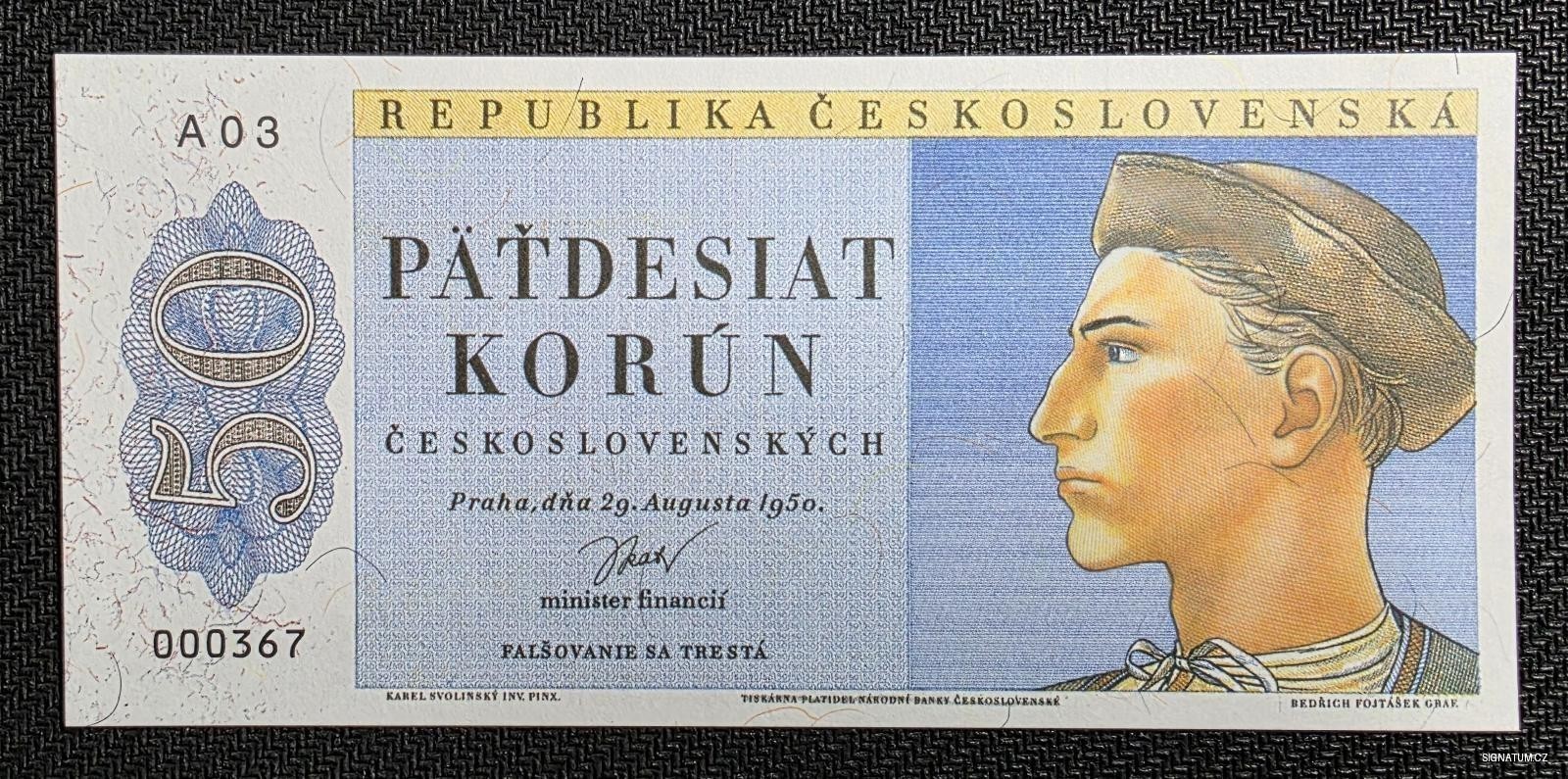 50 Korun 1950 – Novotisk nevydané státovky