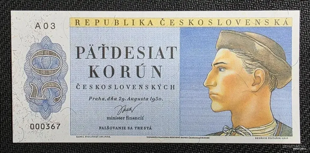 50 Korun 1950 – Novotisk nevydané státovky